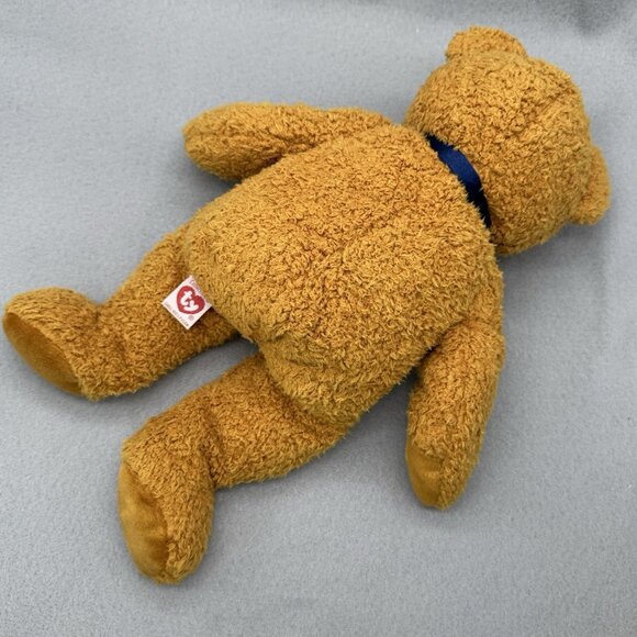Vintage TY Beanie Buddies Fuzz Bear Brown Blue Bow Tie 1999 Plush Stuffed Toy 13 - Picture 4 of 13